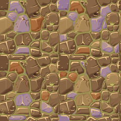 Wall Mural - Stone texture in colors seamless background. Vector illustration