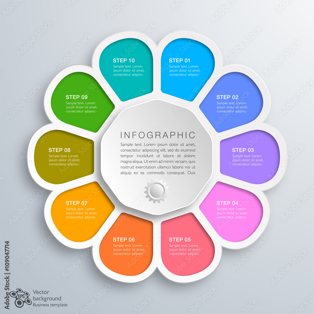 Ten Step Process Map Business Chart, 10-Step Process #Vector Graphic Stock Vector | Adobe Stock