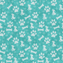 Teal And Gray Doggy Tile Pattern Repeat Background