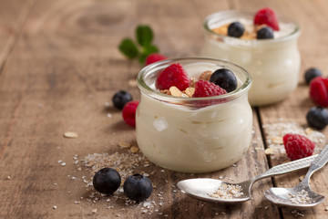 Poster - Yogurt with granola or muesli and fresh berries