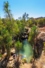 Wall Mural - Beautiful oasis 'La Piscine Naturelle' in Isalo national park in Madagascar.