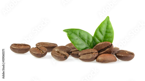 coffee-grains-with-leaves-isolated