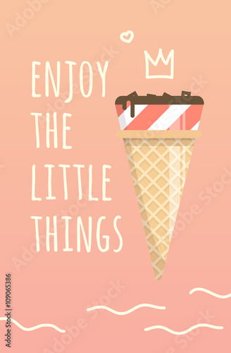 plakat-motywacji-ciesz-sie-drobiazgami-lato-inspirujaca-ilustracja-slodkie