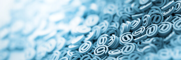 Email symbols, 3d rendering background