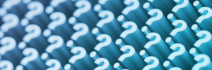 Poster - question mark background, 3d rendering