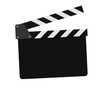 Movie clapperboard on a white