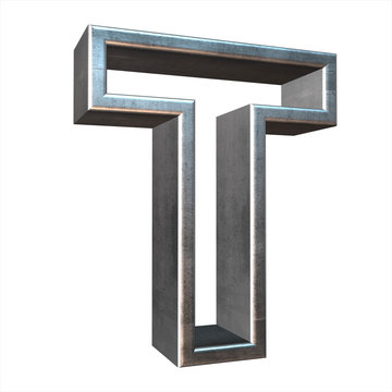 3d silver metal frame letter rendering with silver metal empty l