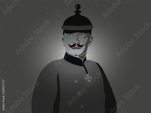 Cuadros en Lienzo Emperor Wilhelm the second with prussian hat, vintage look