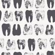Vector seamless pattern with tooth stamps