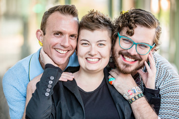 Wall Mural - Three Gender Fluid Young People