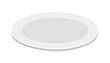 Empty plate isolated on white, round dinner dishware vector