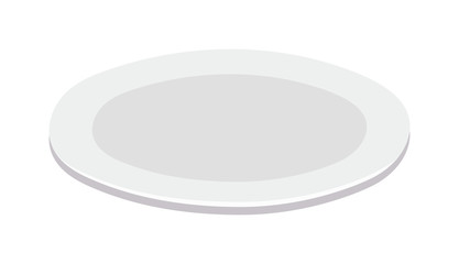 empty plate isolated on white, round dinner dishware vector