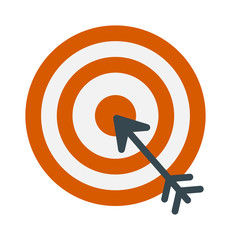 Canvas Print - Successful shoot goal icon darts target aim on white background vector illustration. 