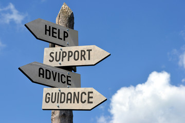 help, support, advice, guidance signpost.