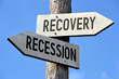 © PX Media - Recovery and recession signpost