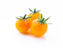 Yellow Cherry Tomatoes Isolated On White