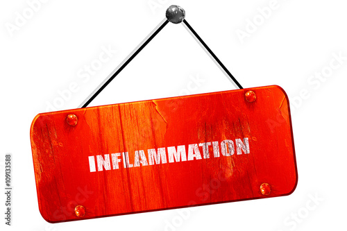 Fotografie, Obraz inflammation, 3D rendering, vintage old red sign