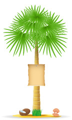 Wall Mural - palm tree with a sign vector illustration