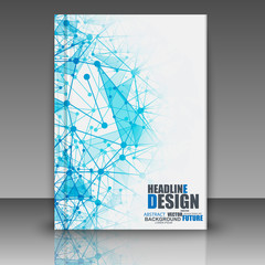 Fototapete - Polygonal vector design template layout for magazine poster, flyer, brochure