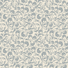 Seamless Victorian Pattern In Blue, Grey And Beige