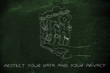 © faithie - cloud with lock & documents over mobile, protect data privacy