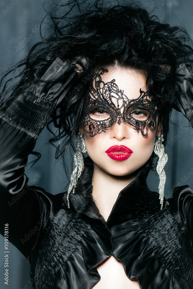 Sexy woman in lace mask Stock Photo Adobe Stock