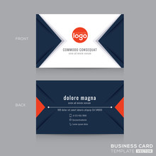 Abstract Modern Navy Blue Triangle Business Card Design