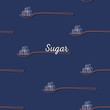 sugar seamless pattern. spoon of sugar