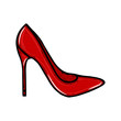 Beautiful hand drawn women's high heel shoes. Fashionable women's shoes.