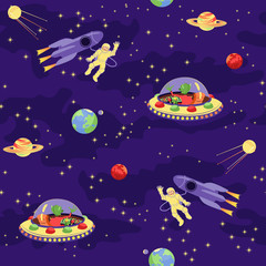  Seamless baby pattern – Space travel