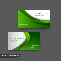 Wall Mural - Business Card template set  049 green curve element for natural