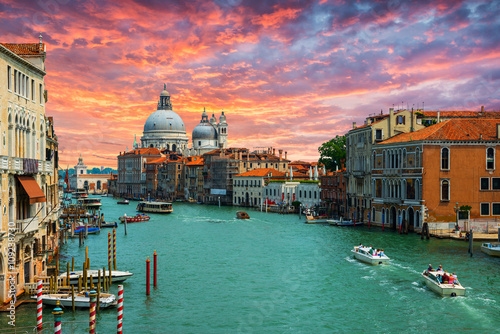 Fototapeta na szkło Canale Grande i bazyliki Santa Maria della Salute. Wenecja. Włochy