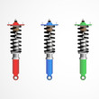 Set of colored coilovers