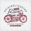 © UVAconcept - racer vintage vector grunge print with motorcycle and wrenches