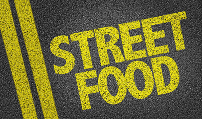 Street Food written on the road