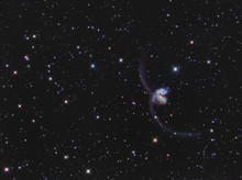Real Interacting Galaxies Called Antennae Galaxies In The Constellation Corvus Taken Through Medium Focal Length Telescope