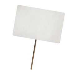 blank paper sheet on wooden stick
