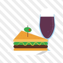 Sticker - Sandwich design. healthy food. menu icon 