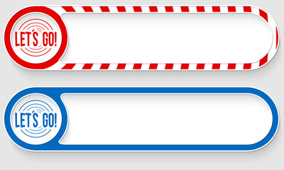 Poster - Striped buttons for your text and let´s go symbol