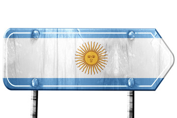 Wall Mural - Argentina flag, 3D rendering, road sign on white background