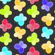 © elecstasy - Seamless pattern with bright butterflies on dark background. Vector image