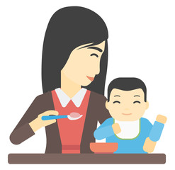 Poster - Woman feeding baby.