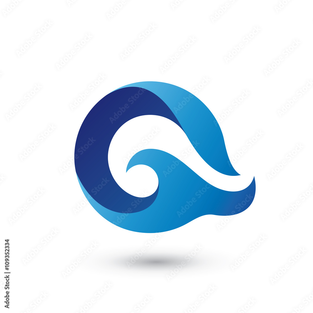 Blue Wave Shape Letter G Logo Concept Stock Vector | Adobe Stock