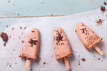 Homemade Popsicle Stick With Chocolate And Vanilla