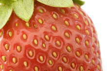 Macro View Of A Ripe Red Juicy Strawberry