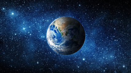 Wall Mural - earth and galaxy. elements of this image furnished by nasa.
