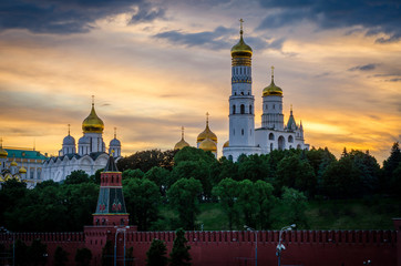 Wall Mural - Cathedral and Ivan Great Bell Tower of the Moscow Kremlin, Russian Federation