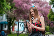 © stelmaht - girl headphones colored glasses