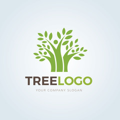 Tree logo,people tree logo,family logo,green logo,eco logo,vector logo template.