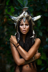 woman posing in the jungle